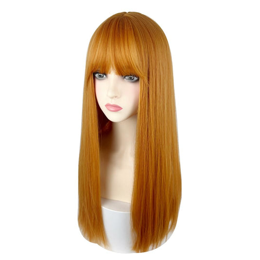 22 Inches long Hair Wig for Women Black Synthetic Hair