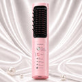 Cordless Hair Straightener Brush, Portable Hair Styler and Straightening Brush, 200M Negative Ions, 8000mAh Battery, Auto Shutoff and PD Fast Charging for Travel, Holiday Gift for Women, Luxe Pink