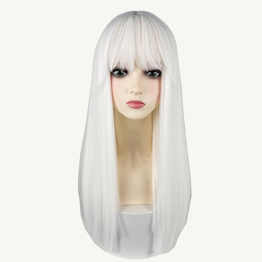 22 Inches long Hair Wig for Women Black Synthetic Hair
