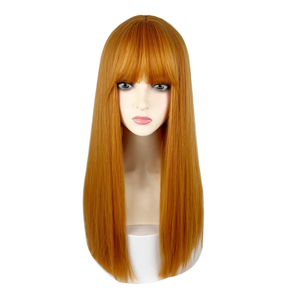 22 Inches long Hair Wig for Women Black Synthetic Hair