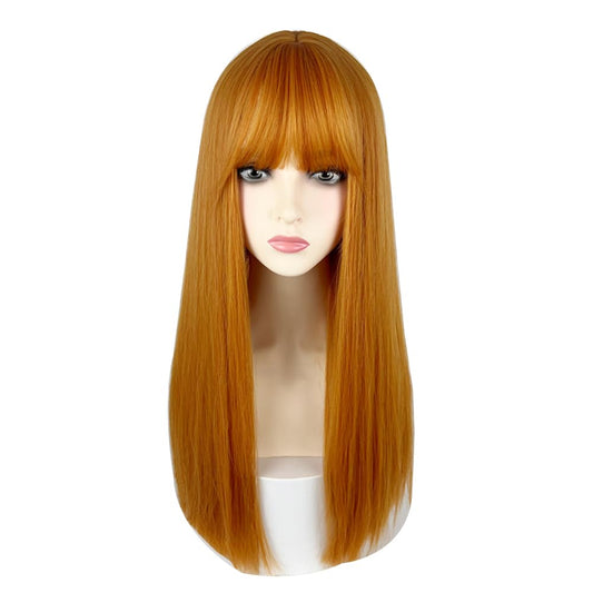 22 Inches long Hair Wig for Women Black Synthetic Hair