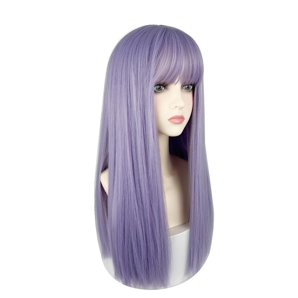 22 Inches long Hair Wig for Women Black Synthetic Hair