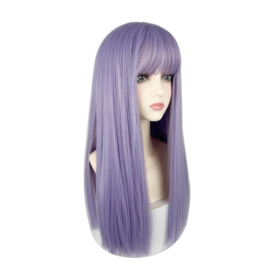 22 Inches long Hair Wig for Women Black Synthetic Hair