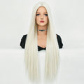 32 Inches Long White Synthetic Wig Women's Natural Long Straight Hair