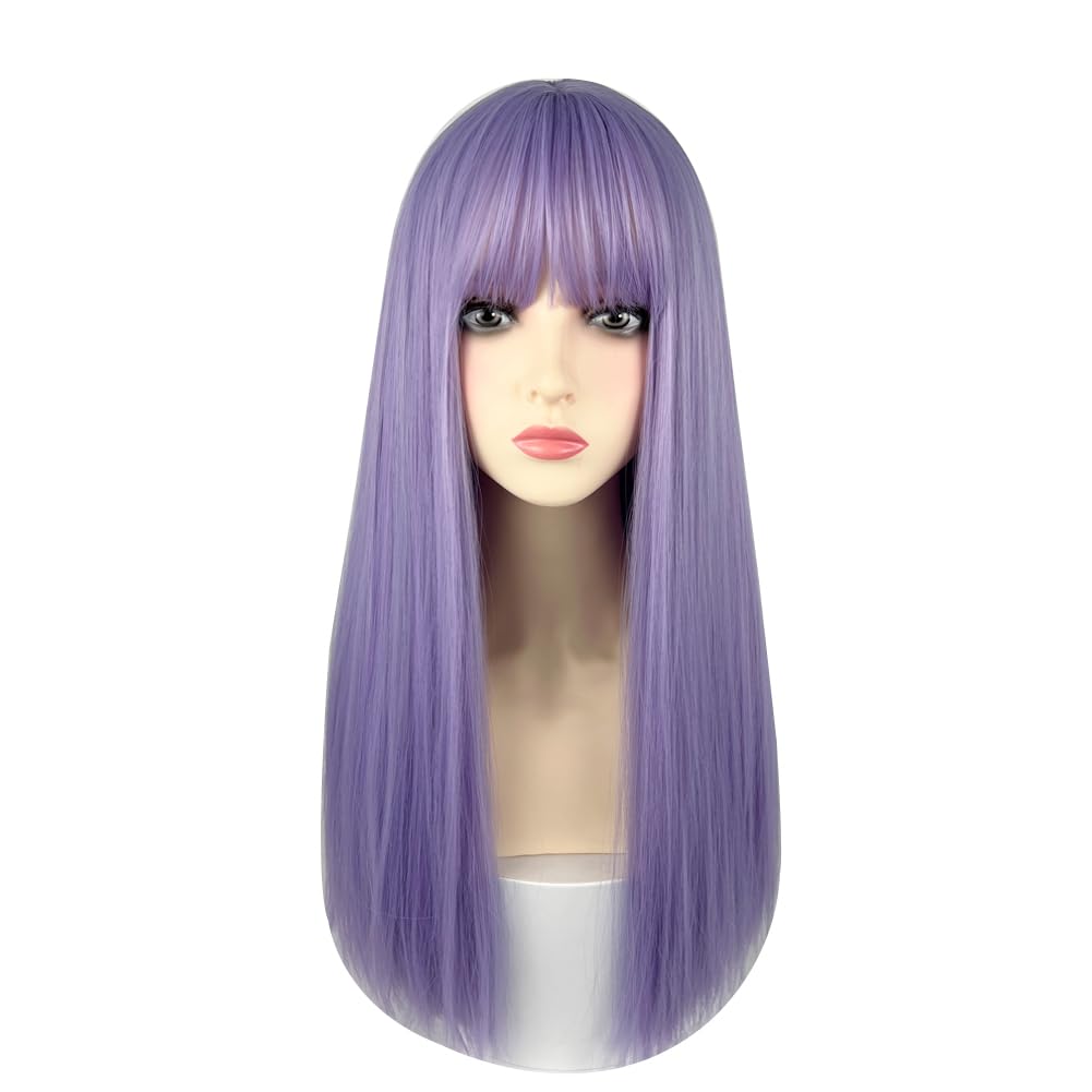 22 Inches long Hair Wig for Women Black Synthetic Hair