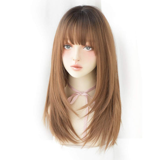 22 Inches Black To Honey Long Straight Hair Wigs