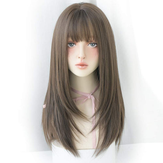 Long Cold Brown Hair Wig for Women
