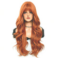 Women's Long Curly Hair Wig in Ginger-Orange Color