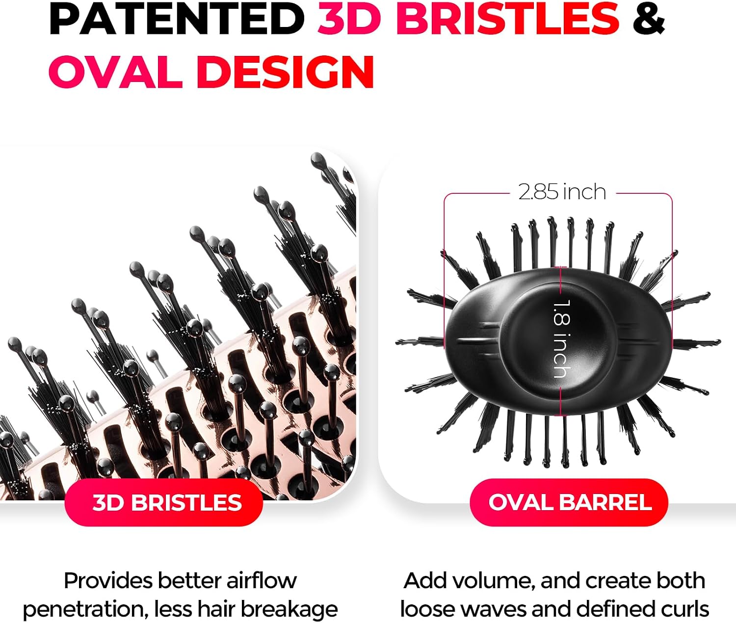 Hair Dryer Brush Blow Dryer Brush in One, 4 in 1 Ionic Hairdryer and Styler Volumizer with Oval Titanium Barrel