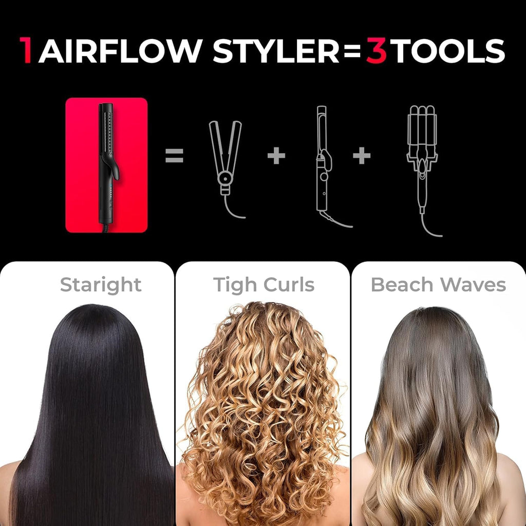 Airflow 2.0 Curling Iron Flat Iron - Hair Straightener and Curler 2 in 1